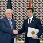 Türkmenistanyň Prezidentiniň we Palestina Döwletiniň Prezidentiniň Arasynda Gepleşikler Geçirildi