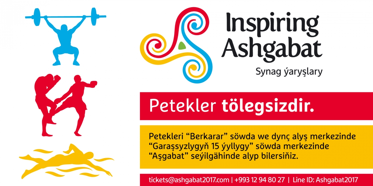 2017-nji Ýylyň 22-30-njy Aprelinde Aşgabat Olimpiýa Toplumynda “Inspiring Ashgabat” Atly Birnäçe Synag Çäreleri Geçiriler