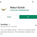 Hoş habar-Täze Applikasiýa: Makul Sözlük